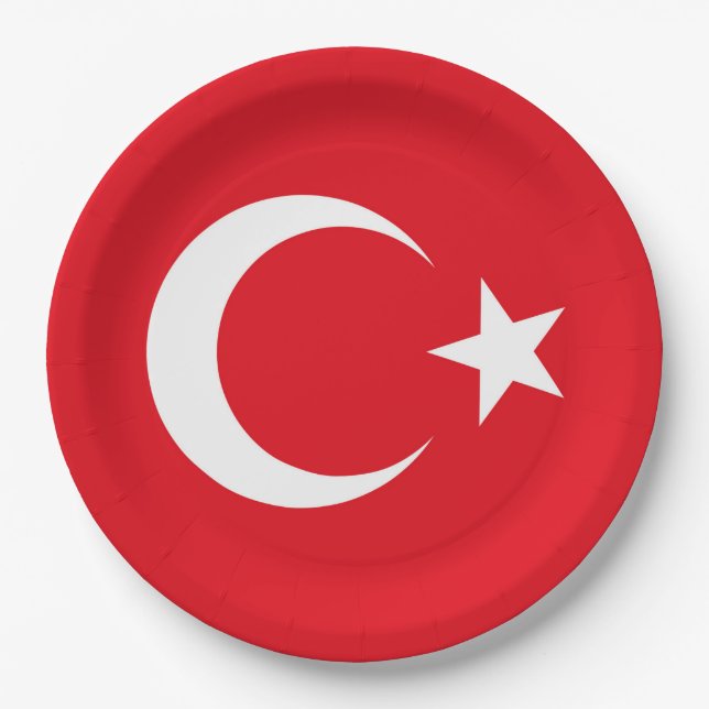 Türkische Flagge Pappteller (Vorderseite)