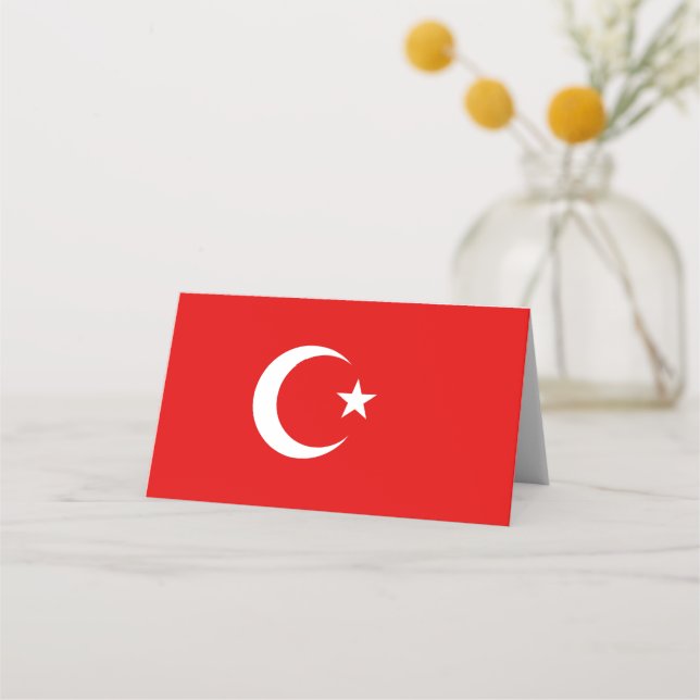 Türkische Flagge Platzkarte (Vorderseite)