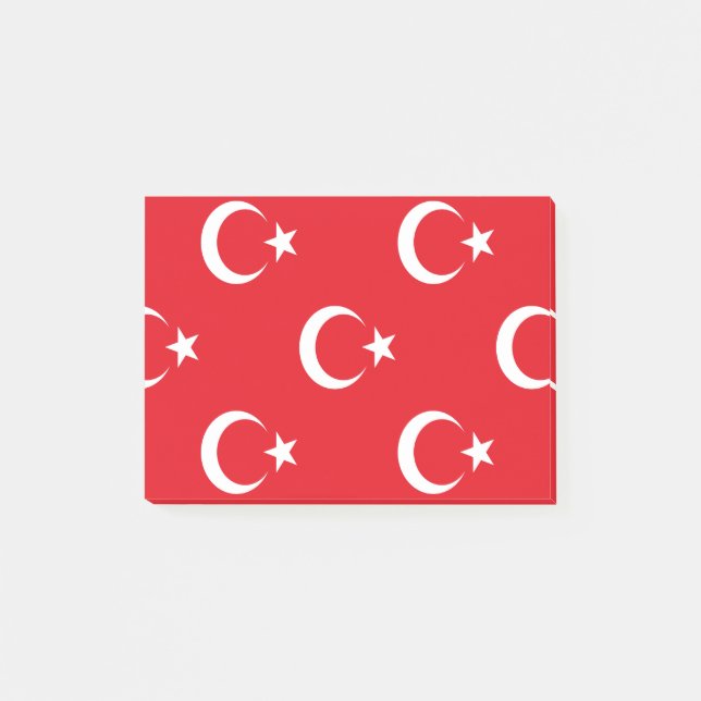 Türkische Flagge Post-it Klebezettel (Vorderseite)