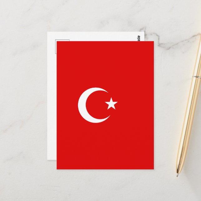 Türkische Flagge Postkarte (Vorderseite/Rückseite Beispiel)