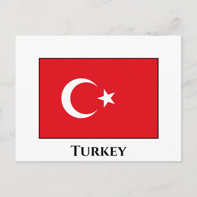 Türkische Flagge Postkarte (Vorderseite)