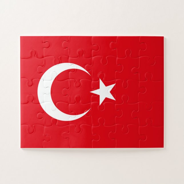 Türkische Flagge Puzzle (Horizontal)
