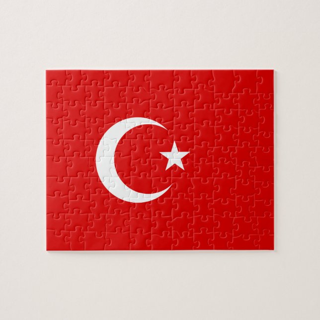 Türkische Flagge Puzzle (Horizontal)
