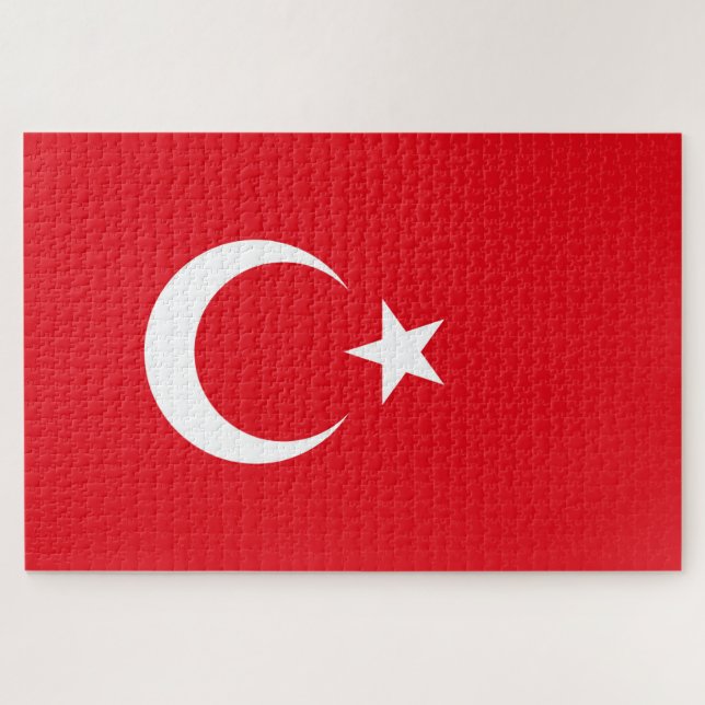 Türkische Flagge Puzzle (Horizontal)