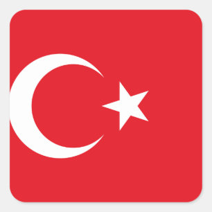 Türkische Flagge Quadratischer Aufkleber