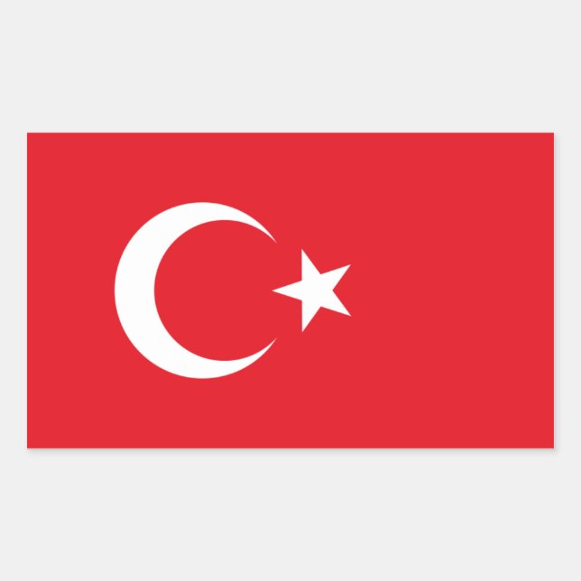 Türkische Flagge Rechteckiger Aufkleber (Vorderseite)