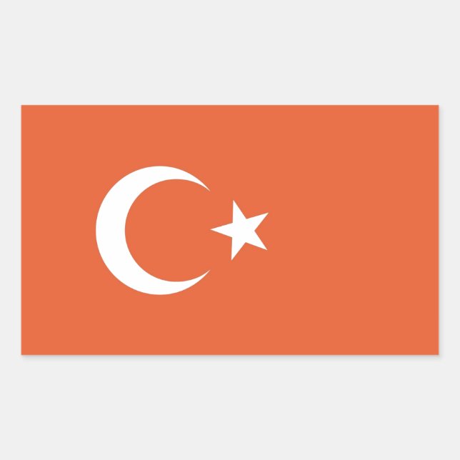 Türkische Flagge Rechteckiger Aufkleber (Vorderseite)