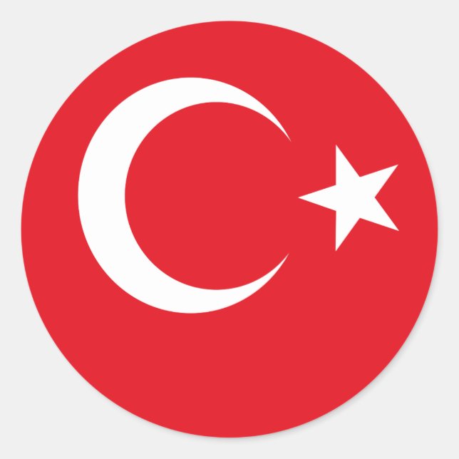 Türkische Flagge Runder Aufkleber (Vorderseite)