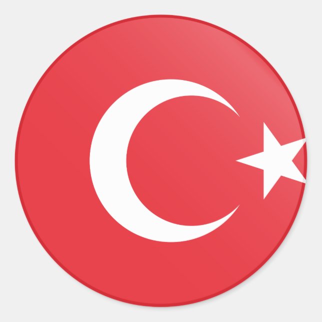 Türkische Flagge Runder Aufkleber (Vorderseite)