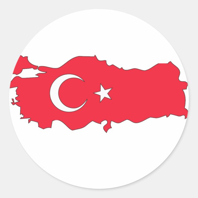 Türkische Flagge Runder Aufkleber (Vorderseite)