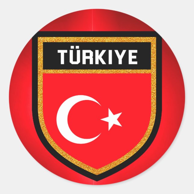 Türkische Flagge Runder Aufkleber (Vorderseite)