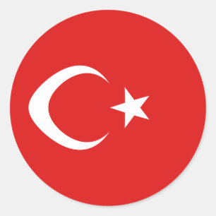 Türkische Flagge Runder Aufkleber