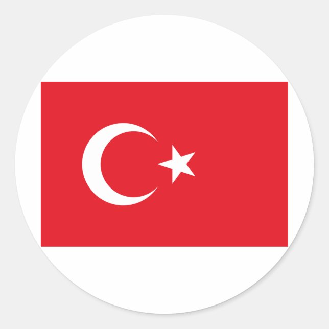 Türkische Flagge Runder Aufkleber (Vorderseite)