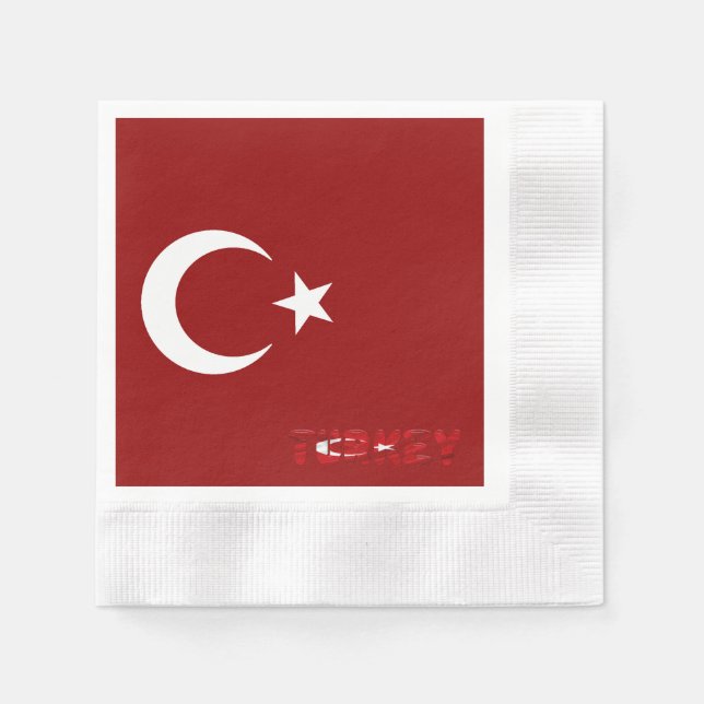 Türkische Flagge Serviette (Vorderseite)