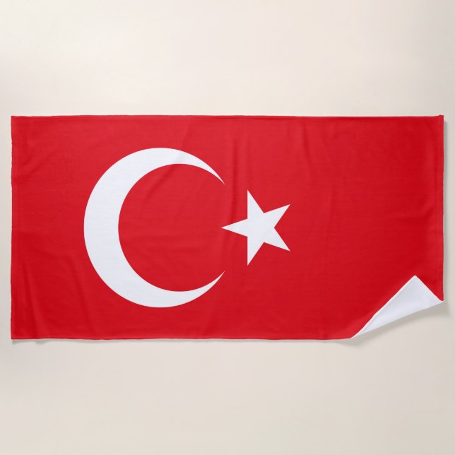 Türkische Flagge Strandtuch (Vorderseite)