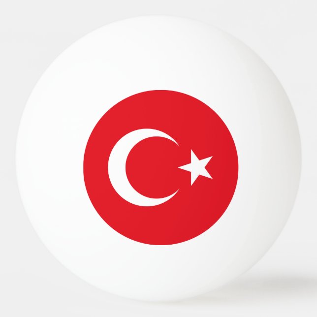 Türkische Flagge Tischtennisball (Vorderseite)