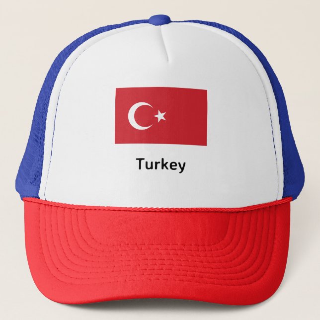 Türkische Flagge Truckerkappe (Vorderseite)