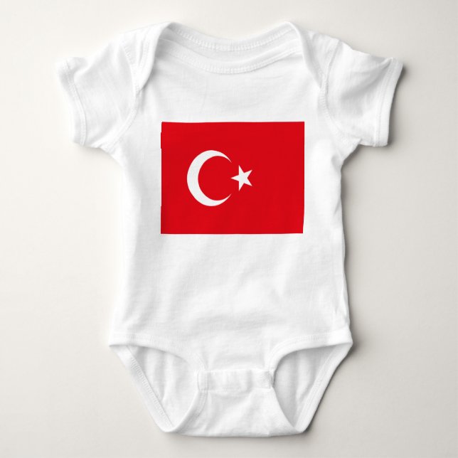 Türkische Flagge (Türkei) Baby Strampler (Vorderseite)
