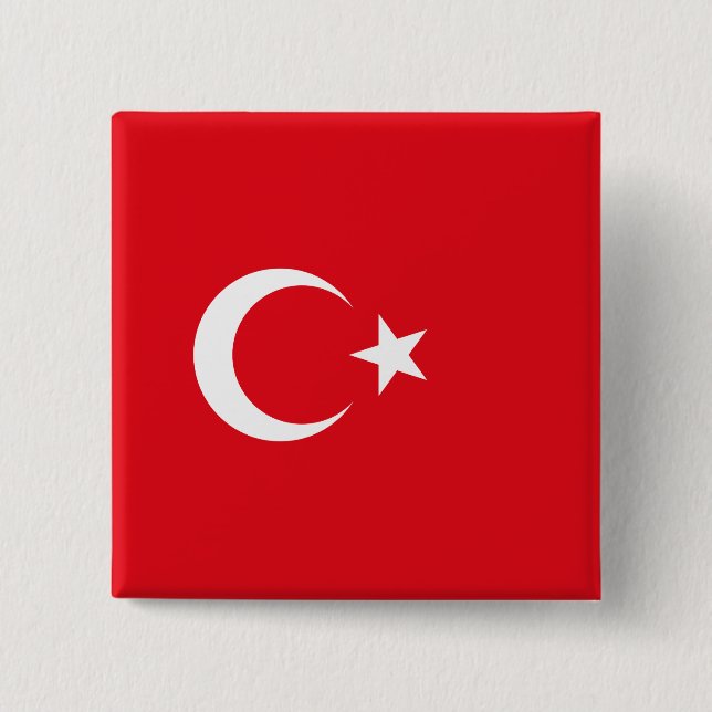 Türkische Flagge (Türkei) Button (Vorderseite)