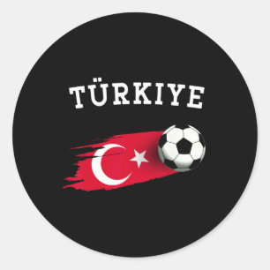 Türkische Flagge Türkei-Flagge Türkischer Fußball  Runder Aufkleber
