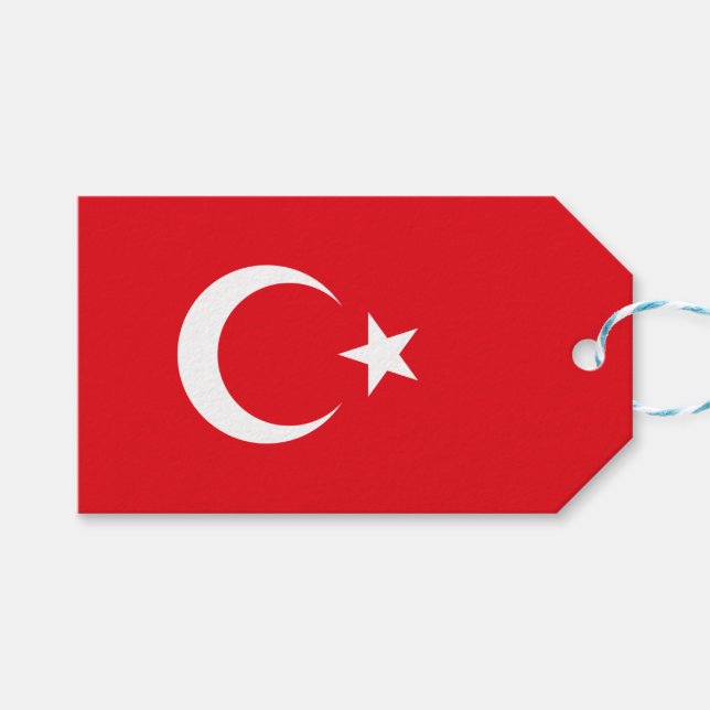 Türkische Flagge (Türkei) Geschenkanhänger (Vorderseite (Horizontal))