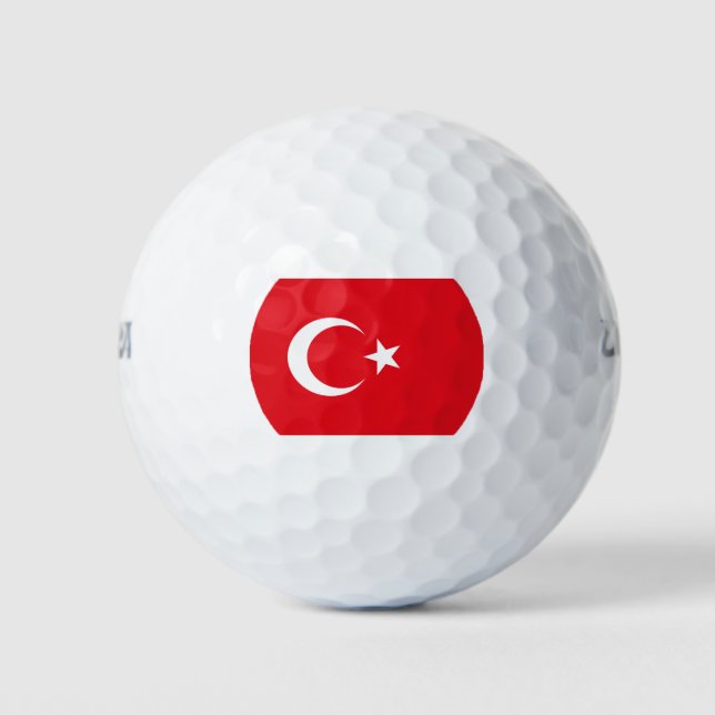 Türkische Flagge (Türkei) Golfball (Vorderseite)