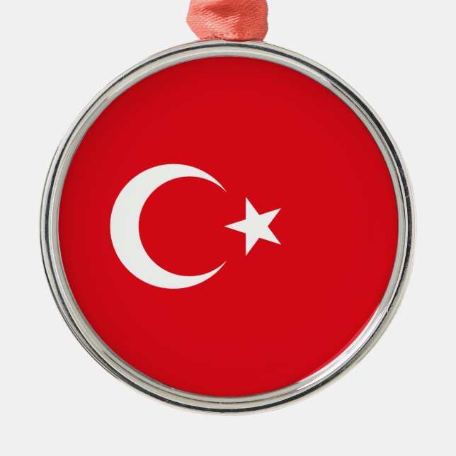 Türkische Flagge (Türkei) Keramik Ornament Aus Metall (Vorne)