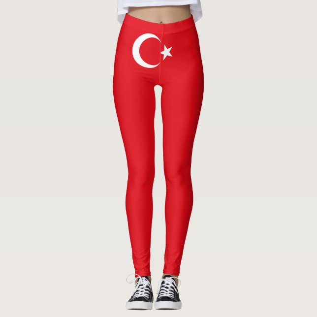 Türkische Flagge (Türkei) Leggings (Vorderseite)