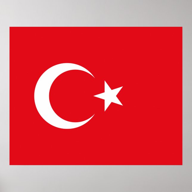Türkische Flagge (Türkei) Poster (Vorne)