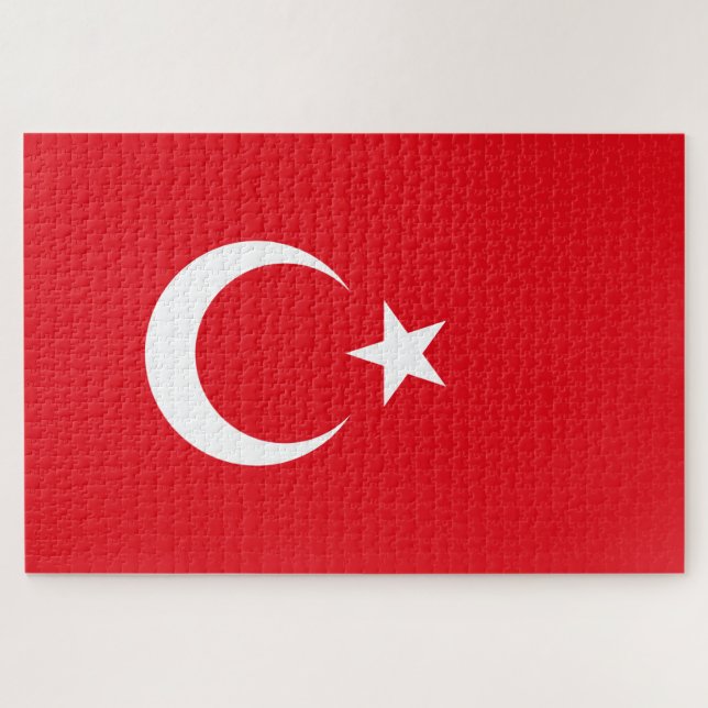 Türkische Flagge (Türkei) Puzzle (Horizontal)