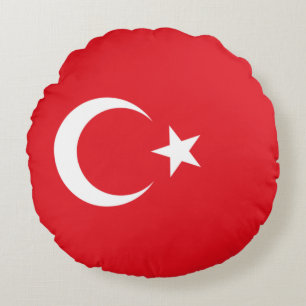 Türkische Flagge (Türkei) Rundes Kissen