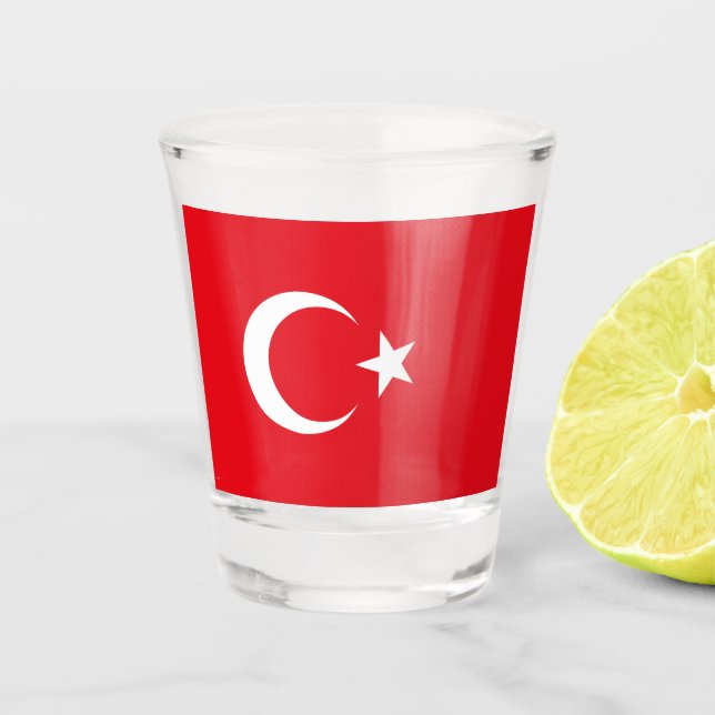 Türkische Flagge (Türkei) Schnapsglas (Vorderseite)