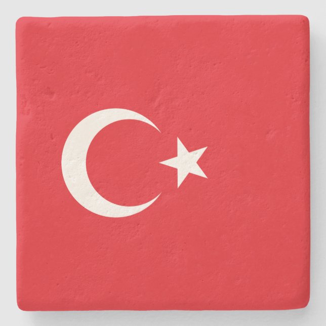 Türkische Flagge (Türkei) Steinuntersetzer (Vorderseite)