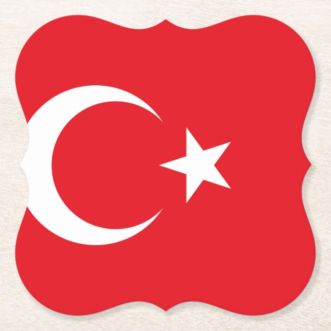 Türkische Flagge Untersetzer (Vorderseite)