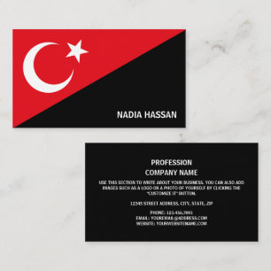 Türkische Flaggengestaltung, Flagge der Türkei Visitenkarte