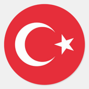 Türkische Flaggenrunde Runder Aufkleber
