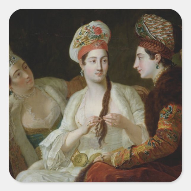 Türkische Frauen Quadratischer Aufkleber (Vorderseite)