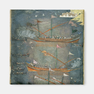 Türkische Galeeren im Kampf, c.1636 Magnet