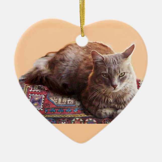 TÜRKISCHE KATZE AUF DEM ALTEN KARPET KERAMIK ORNAMENT (Vorne)