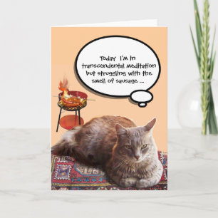 TÜRKISCHE KATZE IN ÜBERSCHREITENDER MEDITUNG KARTE