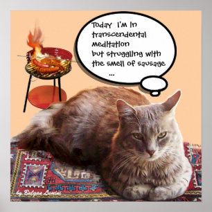 TÜRKISCHE KATZE IN ÜBERSCHREITENDER MEDITUNG POSTER