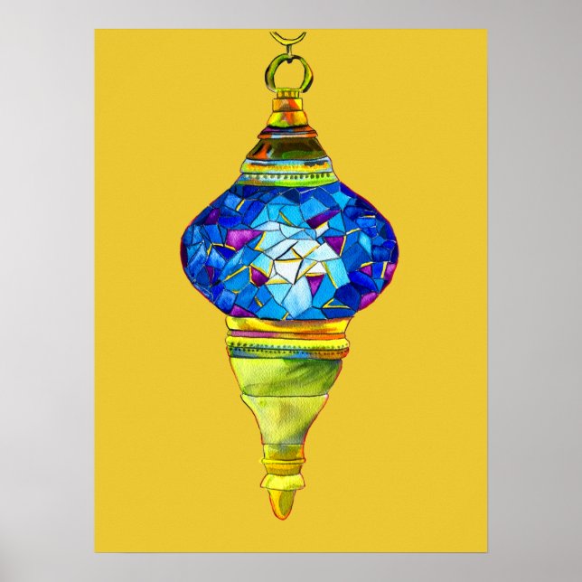 Türkische Lampen mit Mosaikkunst Poster (Vorne)