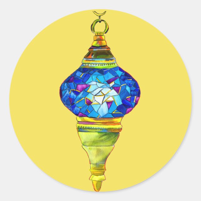 Türkische Lampen mit Mosaikkunst Runder Aufkleber (Vorderseite)