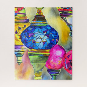 Türkische Lampen Mosaik Aquarell feine Kunst Puzzle