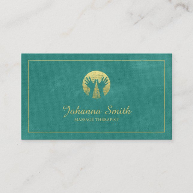 Türkische Leinwand, Goldrahmen, Handmassagetherapi Terminkarte (Vorderseite)