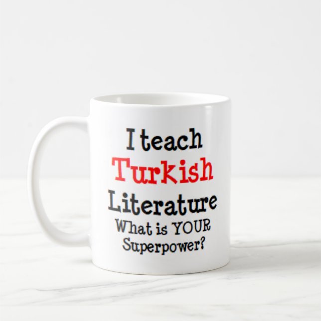 Türkische Literatur lehrt Kaffeetasse (Links)