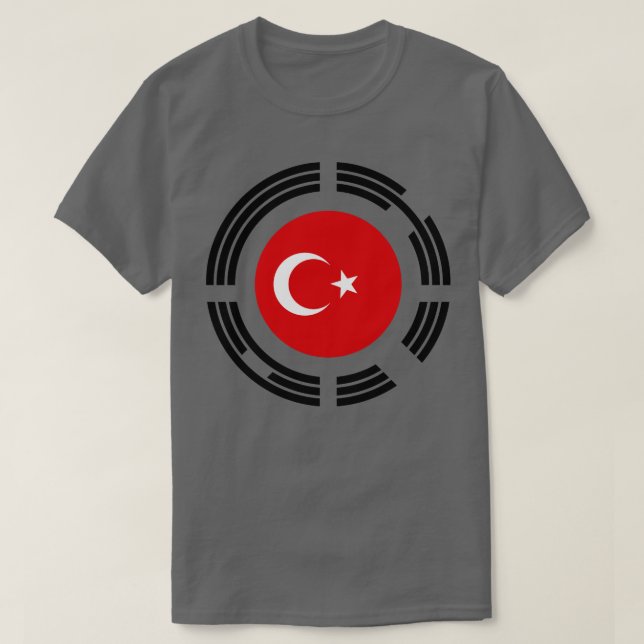Türkische Multinationale Patriot-Flagge T-Shirt (Design vorne)