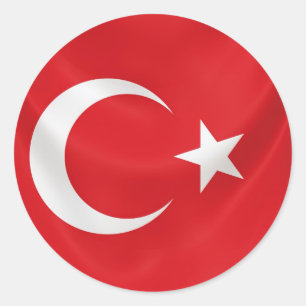 Türkische Nationalflagge Runder Aufkleber