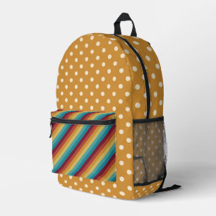 TÜRKISCHE ORANGE-BROWN-STREIFEN & DOTS BEDRUCKTER RUCKSACK