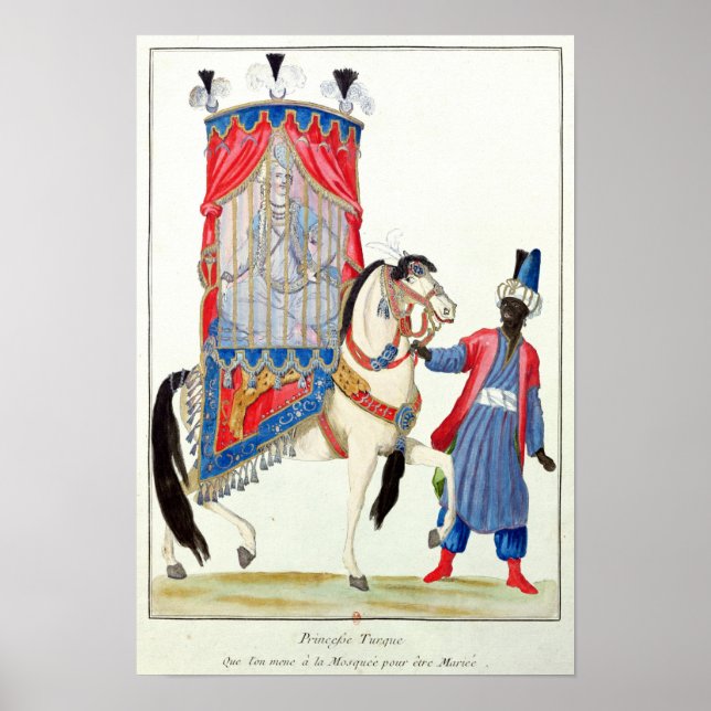 Türkische Prinzessin auf dem Weg zur Moschee Poster (Vorne)